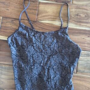 Chic Lace Camisole in Charcoal Gray